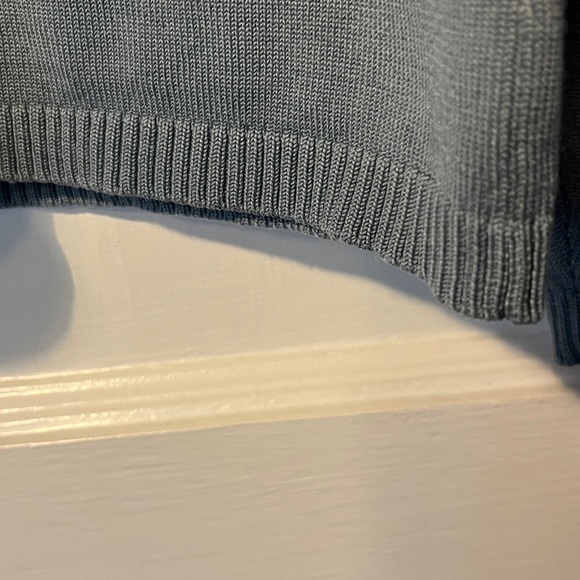 Pursuits Ltd Smokey Blue Ribbed Silk Knit Turtleneck Sweater Size Small - Picture 8 of 8